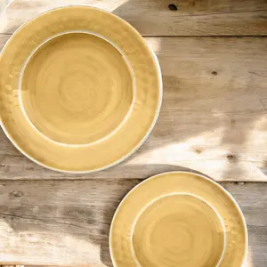 Purely Home Crackle Gold Melamine Dinner Plates - Set of 5