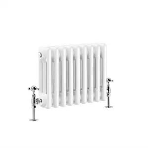 Right Radiators 300x427 mm Horizontal Traditional 3 Column Cast Iron Style Radiator White