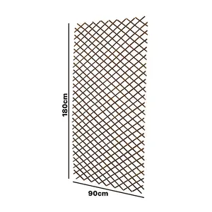 Woodside Expanding 180 x 90cm Willow Fan Wall Trellis - 2 Pack