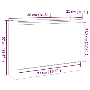 Berkfield Shoe Cabinet Concrete Grey 80x21x57 cm Engineered Wood