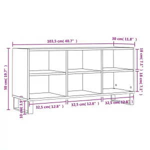 Berkfield TV Cabinet High Gloss White 103.5x30x50 cm Engineered Wood