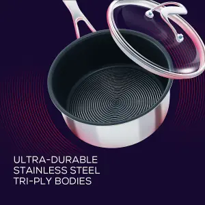 Circulon Stainless Steel 3-Piece Saucepan Set with Lids 16cm, 18cm, 20cm