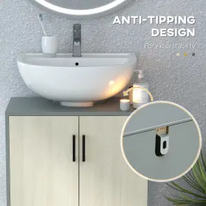 kleankin Bathroom Sink Cabinet, Under Sink Basin Storage Cupboard with Shelf