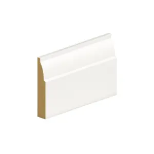 PACK OF 20 (Total 20 Units) - 14.5mm Thick Primed MDF Ovolo Skirting Board - 14.5mm (T) x 144mm (W) x 4200mm (L)