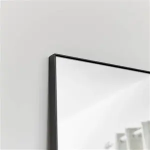 Large Black Thin Framed Leaner Mirror 80cm X 180cm