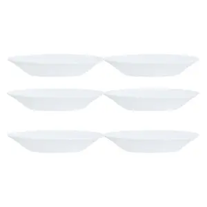 URBNLIVING 23cm Diameter White Soup Bowls Set of 6 Pcs