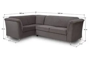 Furniture Stop - Adrian Corner Sofa Graphite Left Hand