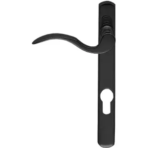 Multi-Point Locking Door Handle - EURO PROFILE - Slim Matt Black LEFT HAND