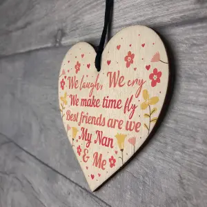 Red Ocean Cute Nan Gift Wooden Heart Mothers Day Gift For Nan Birthday Gift Grandparent Plaque Thank You Gift