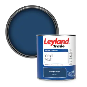 Leyland Trade Vinyl Matt Walls & Ceilings Emulsion Paint Midnight Magic (PPG1162-7) 1L