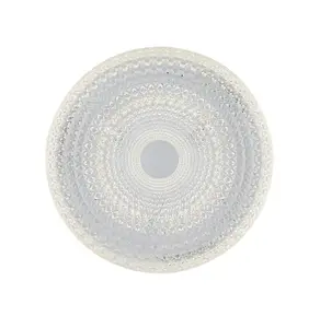 Luminosa UNIKA LED Patterned Glass Flush Ceiling Light White 1800lm CCT 29cm