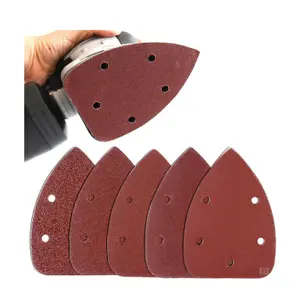 5 x Hook and Loop 140mm Detail Sanding Sheets 120 Grit Triangle Sandpaper Pads