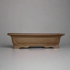 17cm Premium Unglazed Bonsai Pot - Rectangle - 17cm x 13cm x 5cm - Brown