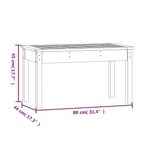 Berkfield Garden Bench Grey 80x44x45 cm Solid Wood Pine