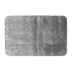 Flooring Grey Plain Door mat, 75cm x 50cm