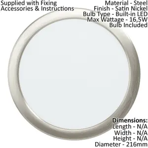 2 PACK Wall / Ceiling Flush Downlight Satin Nickel Spotlight 16.5W LED