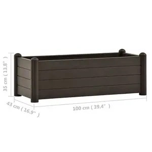 Berkfield Garden Raised Bed PP Mocha 100x43x35 cm