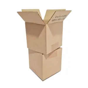 Brown Single Wall Cardboard Boxes 4" x 4" x 4" Durable Parcel Box and Packing Box, Small Shipping boxes (Pack of 5)