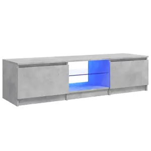 vidaXL TV Cabinet with LED Lights Concrete Grey 140x40x35.5 cm