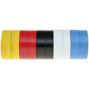 10x MIXED PVC Insulation Tape - 19mm x 20m Self Extinguishing Electrical Wire