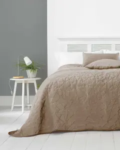 Alexa Bedspread Double/King Size, Taupe, 240 x 260cm