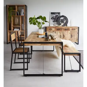 Upcycled Industrial Vintage Medium Dining Table Set With 4 Chairs