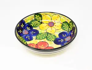 Classic Spanish Hand Painted Pattern Kitchen Dining Decor Large Bowl (Diam) 30cm Floral