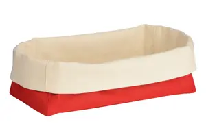 Red And Cream Oval Bread Basket