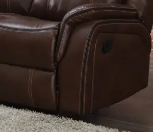 New Hampshire Tan Brown 3 Piece Sofa Suite Reclining Armchairs Leatherair Leather 3 + 1 + 1