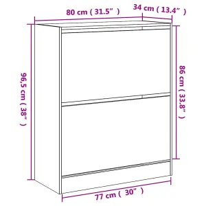 Berkfield Shoe Cabinet Sonoma Oak 80x34x96.5 cm Engineered Wood