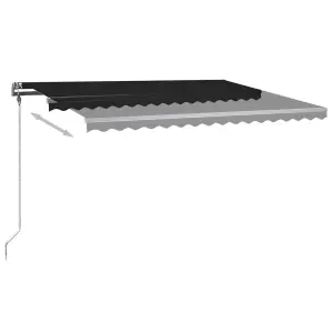 Berkfield Manual Retractable Awning with LED 400x300 cm Anthracite