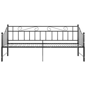 Berkfield Pull-out Sofa Bed Frame Black Metal 90x200 cm