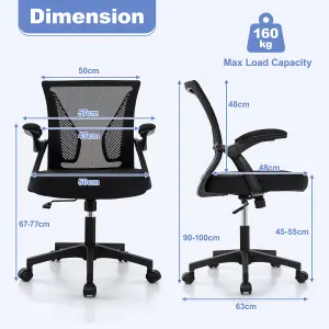 COSTWAY Ergonomic Office Chair Mesh Computer Desk Chair