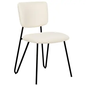 Set of 2 Dining Chairs NELKO Boucle Off-White