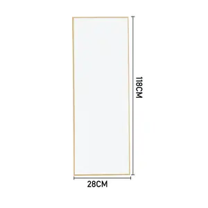 Heulyn Rectangle Metal Mirror Gold / 118cm x 28cm