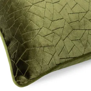 Hoem Malans Cut Velvet Piped Feather Filled Cushion