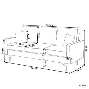 3 Seater Faux Leather Sofa Brown GAVLE