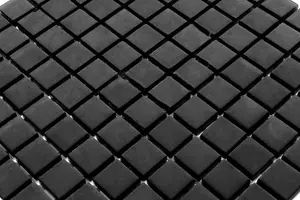 Glass mosaic on mesh for bathroom or kitchen 300mm x 300mm - Velvet black