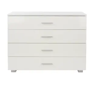 White gloss 4 drawers Lido chest of drawers