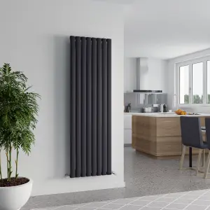 Agadon Berlin Aluminium Designer Radiator 1800 x 555 mm Textured Anthracite - 4447 BTU - 10 Years Guarantee