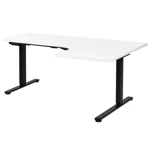 Adjustable Desk Electric Right Hand White DESTINES