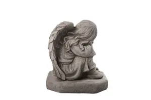 Detailed Guardian Angel Girl Memorial Stone