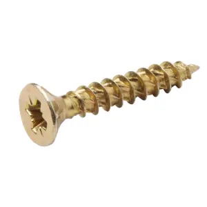 TurboDrive Pozidriv Yellow-passivated Steel Screw (Dia)4mm (L)25mm, Pack of 100