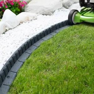 120pcs Grey Mower Edge Lawn Edging Rubber Garden Border - Half Pallet