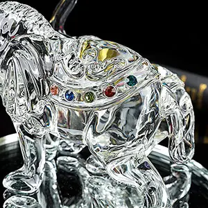 London Boutique Decorative Crystal Glass Animal Elephant Ornament Figurines Giftware Present Mother Child (Mother and Child)