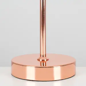 ValueLights Angus Retro Style Metal Basket Cage Desk Lamp In Copper Finish