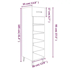 Shoe Cabinet White 30x35x105 cm Engineered Wood