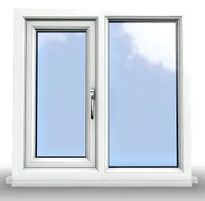 1095mm (W) x 1045mm (H) PVCu StormProof Casement Window - 1 RIGHT Opening Window -  Toughened Safety Glass - White