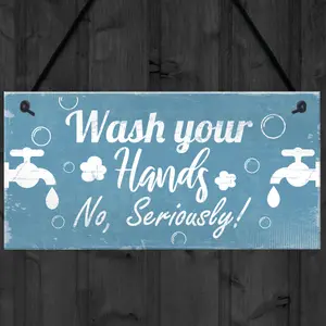 Red Ocean Nautical Bathroom Door Sign Wash Your Hands Funny Toilet Loo Wall Plaque Home Gift