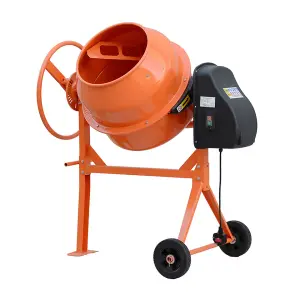 450W 220V Cement Mixer 120 L Electric Portable Cement Concrete Mixer with Wheels,Orange